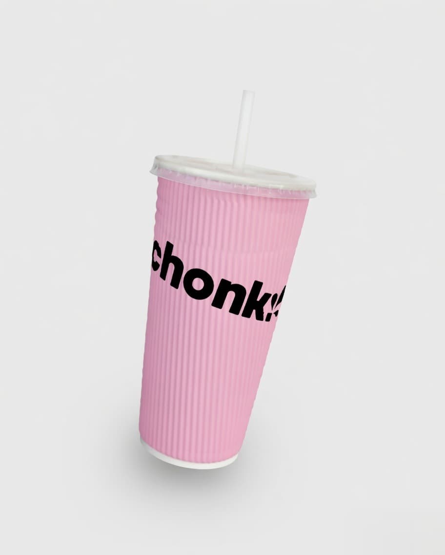 chonk. cup — pink, with lid and straw